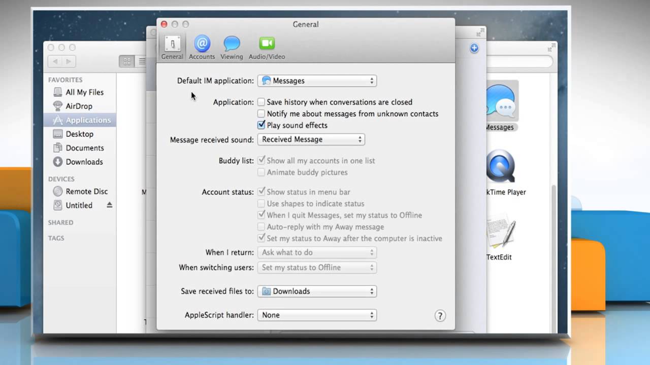 How to turn on messages for mac